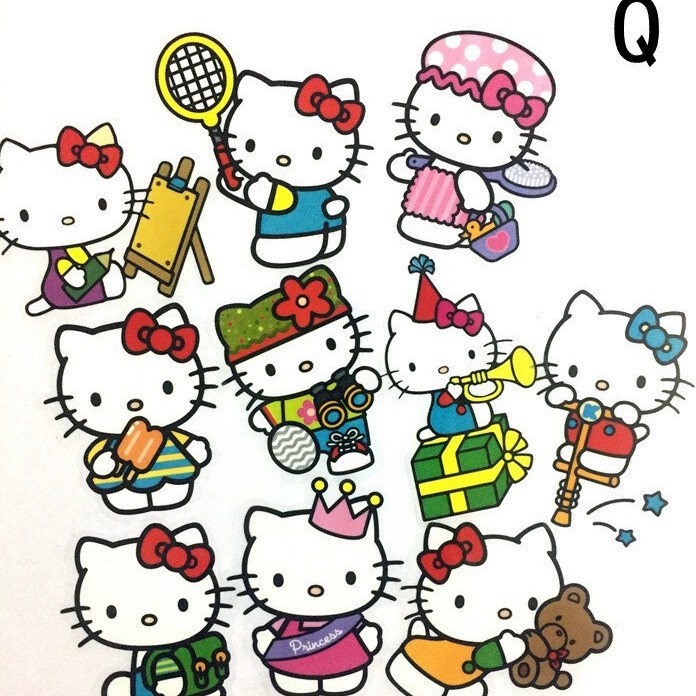Japanese Cute Cartoon KT Cat Big Ear Dog Pudding Dog Deviruchi DIY Hand Account PVC Waterproof Sticker