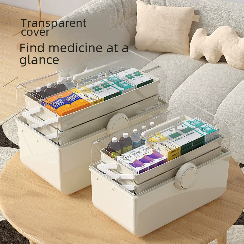 Medicine box anti -epidemic drug storage box family installation small medicine box large -capacity multi -layer pharmaceutical drug household pharmaceutical box