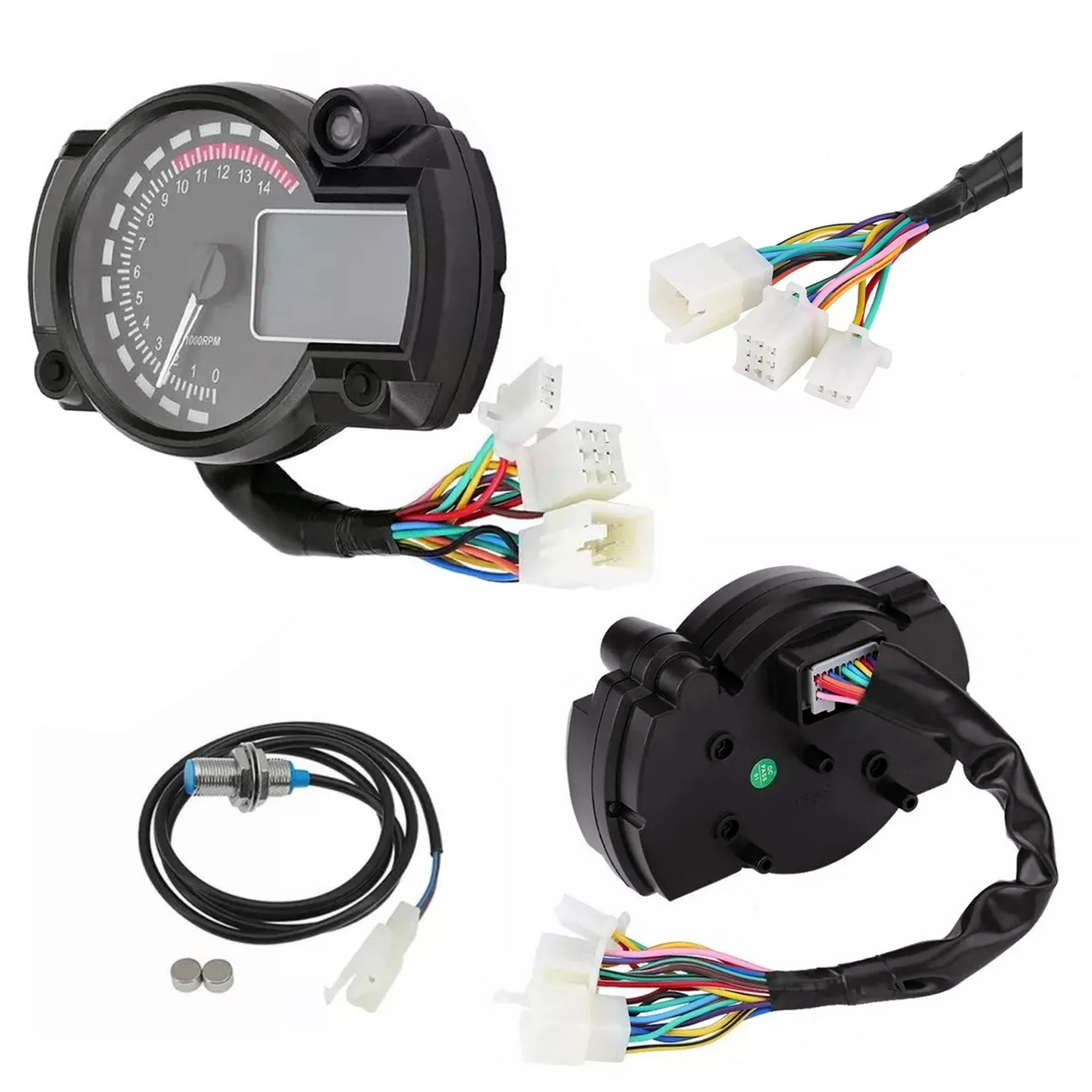 Motorcycle 12V modified LCD digital 7 color adjustable color tachometer code meter assembly digital odometer