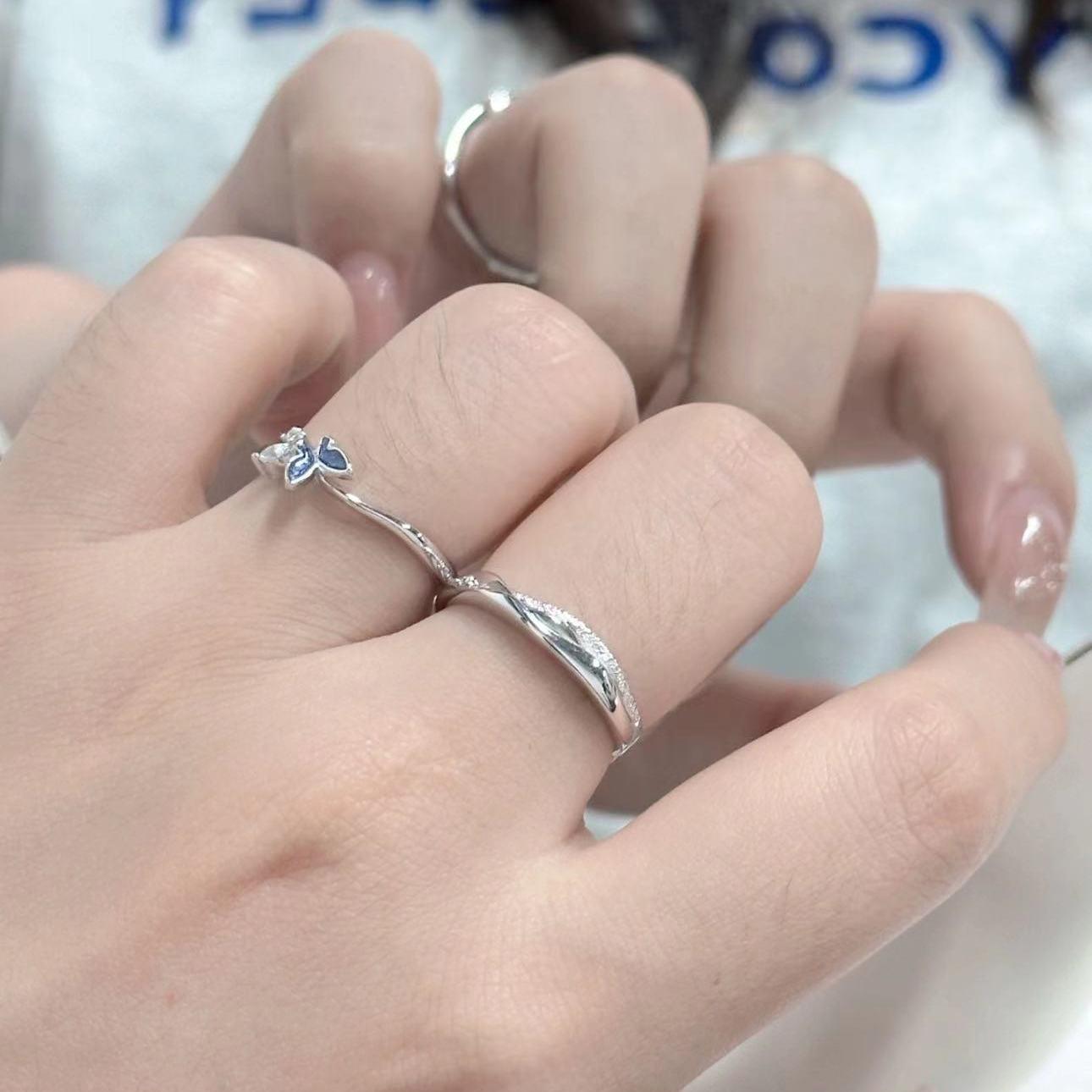 Schmetterlingsringe für Paare aus 925er Sterlingsilber – Einzigartiges Design – Perfekt als Geschenk zum Valentinstag oder Geburtstag_voghion.com