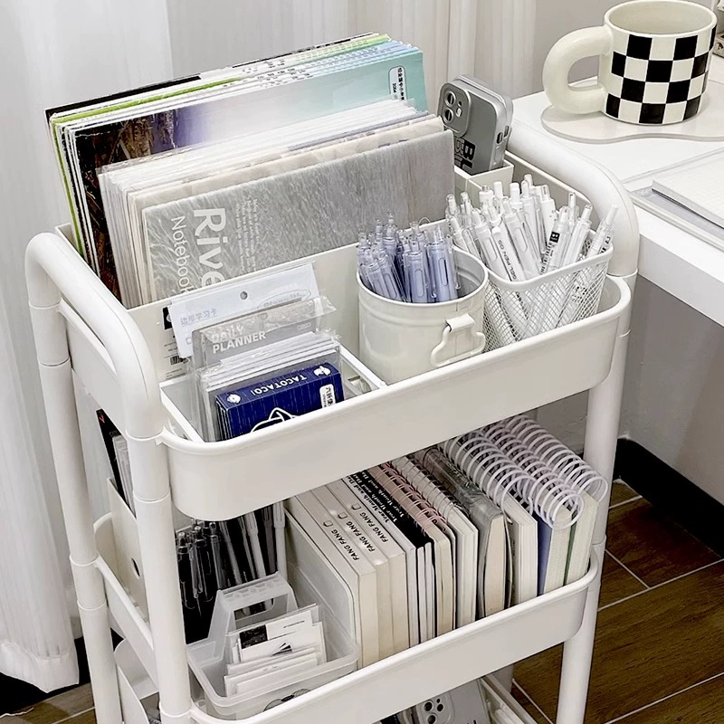 Многоярусная тележка для хранения в общежитии, полка для спальни, столик для закусок, напольный стол, книжная полка, съемная