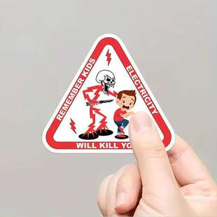 Cross-Border New 2025 Electricity Can Kill You Warning Sticker Vinyl Waterproof and Scratch-Proof Decorative Sticker
