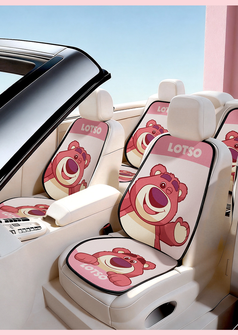 Disney Winnie the Pooh Cute Car Seat Cushion for Women, Single Piece Rear Seat, Universal for All Seasons, Breathable Seat Cover