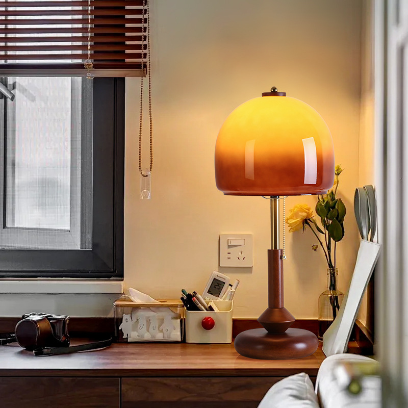 Mushroom Table Lamp Bedroom Bedside Lamp Retro Bauhaus Old Shanghai Study Room Decorative Ornament Atmosphere Lamp Solid Wood Lighting Fixture Mushroom Table Lamp Bedroom Bedside Lamp Retro Bauhaus Old Shanghai Study Room Decorative Ornament Atmosphere Lamp Solid Wood Lighting Fixture