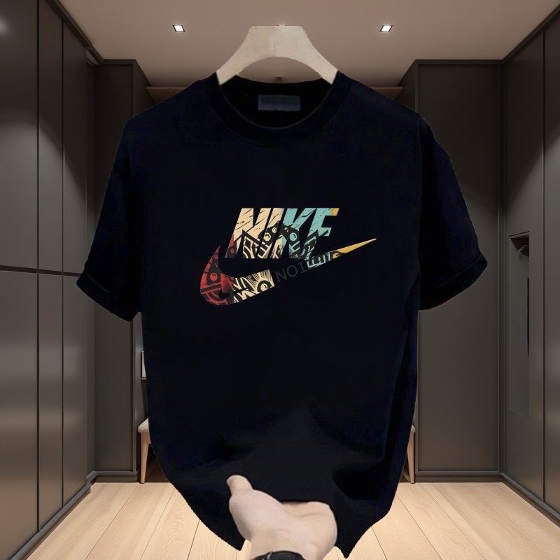 2025 新しい夏のメンズ半袖 Tシャツ純綿トレンディなブランド服メンズ半袖多用途ルーズ Tシャツトップ|undefined