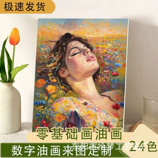 跨境一件代发diy数字油画定制独立站亚马逊外贸卡通人物风景新款