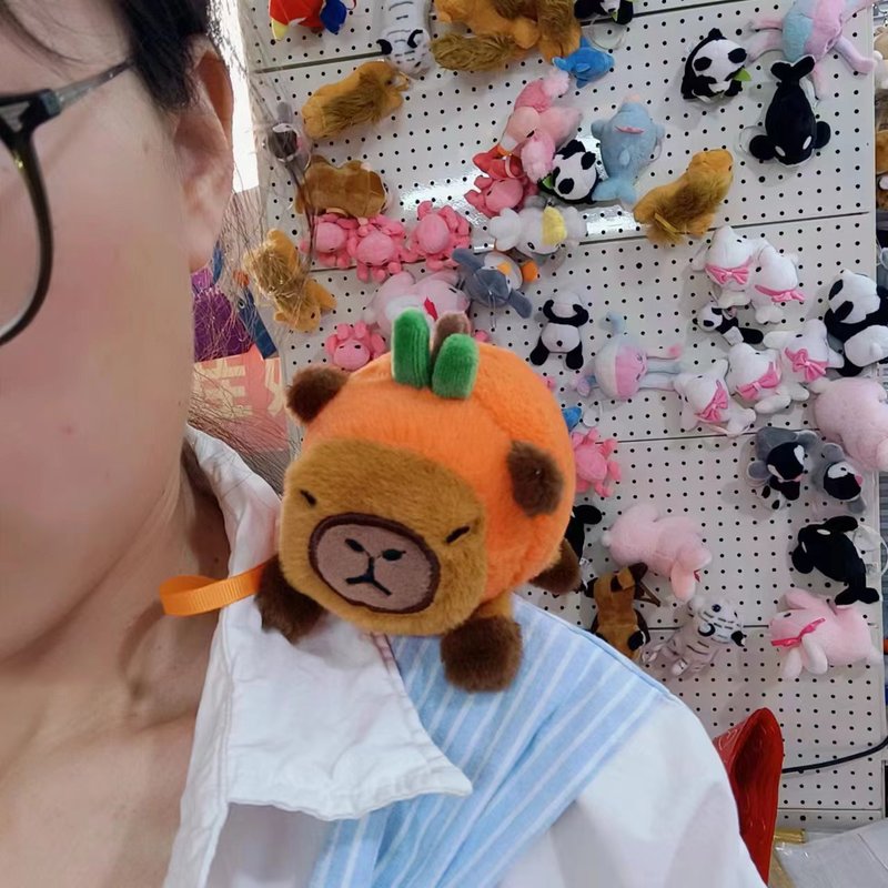 站肩公仔海洋馆动物园纪念品趴挂肩膀的磁吸铁毛绒玩偶娃娃白虎熊|undefined