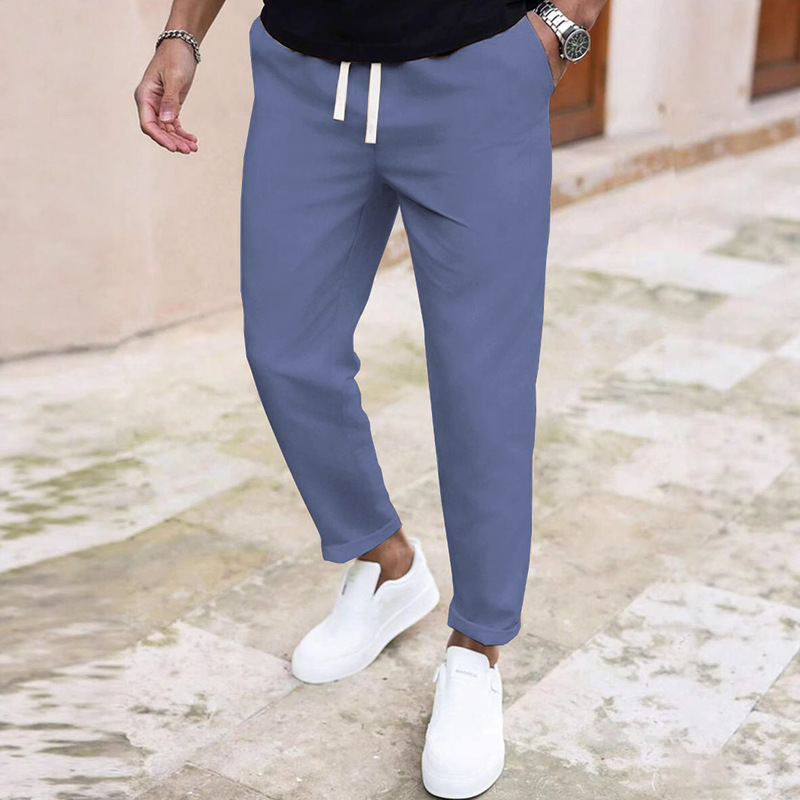 2025 Autumn New Casual Slim Fit Cropped Pants Solid Color Drawstring Casual Pocket Pants 2025 Autumn New Casual Slim Fit Cropped Pants Solid Color Drawstring Casual Pocket Pants