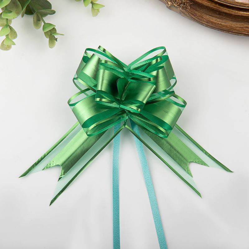 Transfronterizo Amazon 50 gran hilo de nieve mate arco flor tirada a mano regalo de Navidad flor embalaje cinta tirar flor