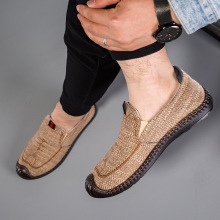 老北京布鞋新款亚麻布男士休闲鞋舒适牛筋底开车散步轻便透气男鞋