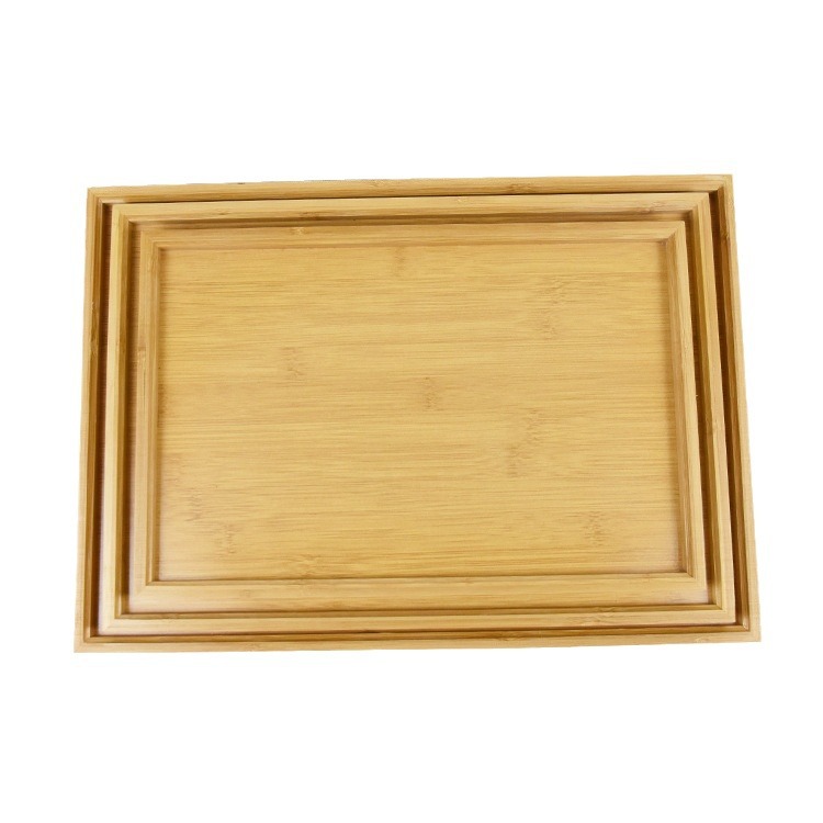 Fábrica al por mayor bandeja de té de bambú bandeja de madera rectangular bandeja de té de bambú japonés fruta bandeja de madera bandeja de barbacoa