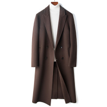 高端商务男装全羊毛呢子大衣中长款风衣秋冬款毛呢外套男士双面呢