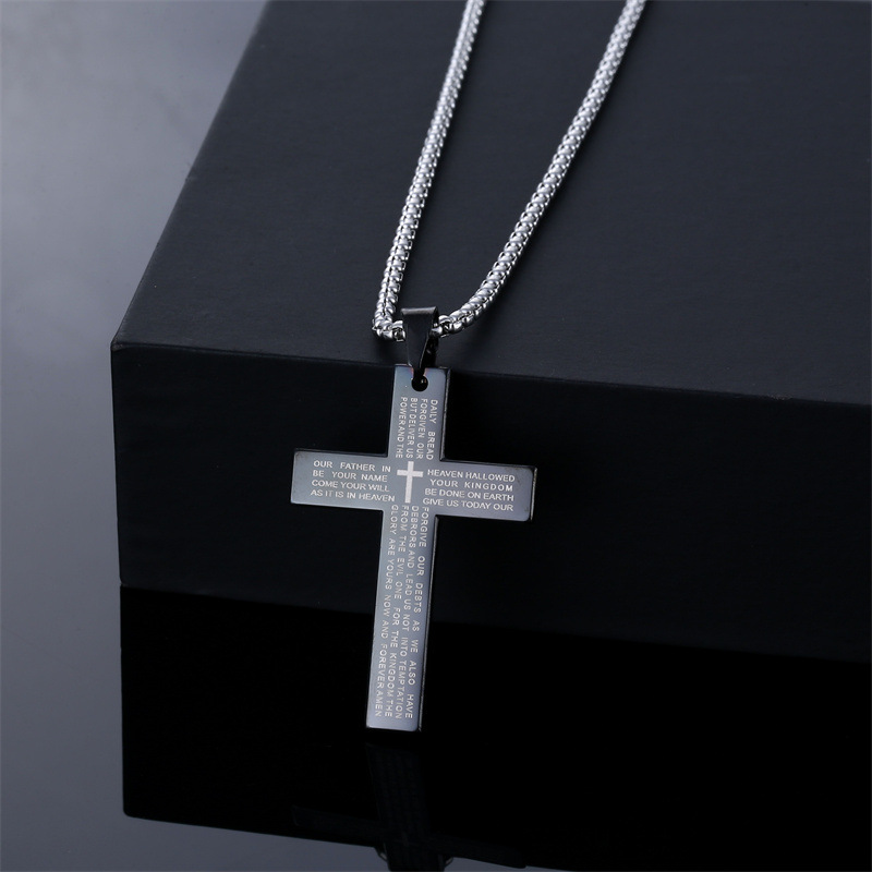 Fashion Cross Stainless Steel Titanium Steel Plating Pendant Necklace 1 Piece display picture 2