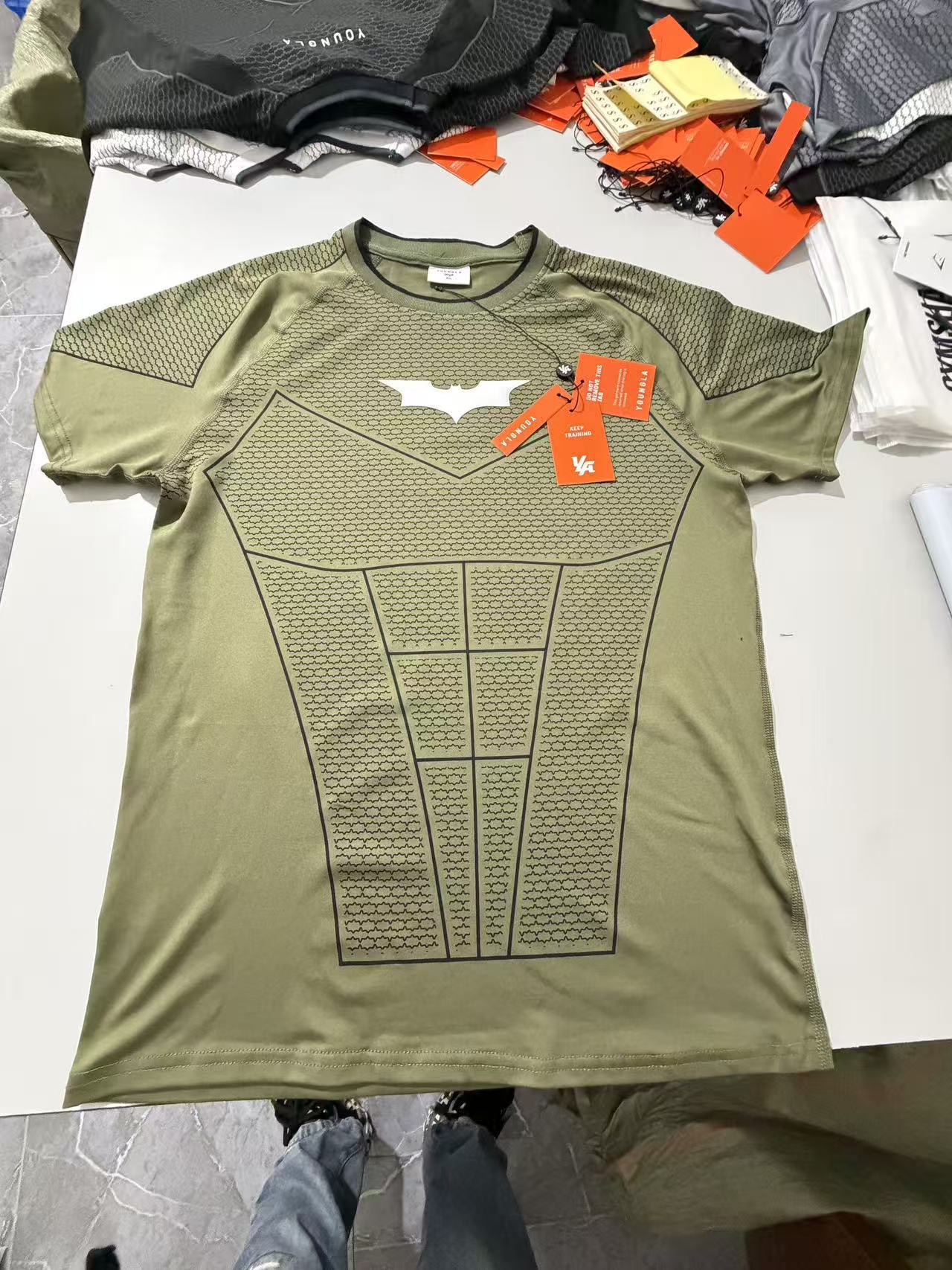 YoungLA Batman Compression T-shirt Grey Green