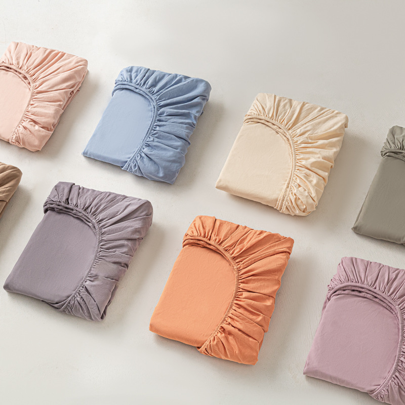 2024 nueva clase A de algodón simple color sólido cepillado de un solo producto funda de cama a prueba de polvo cubierta protectora de colchón todo incluido cuatro