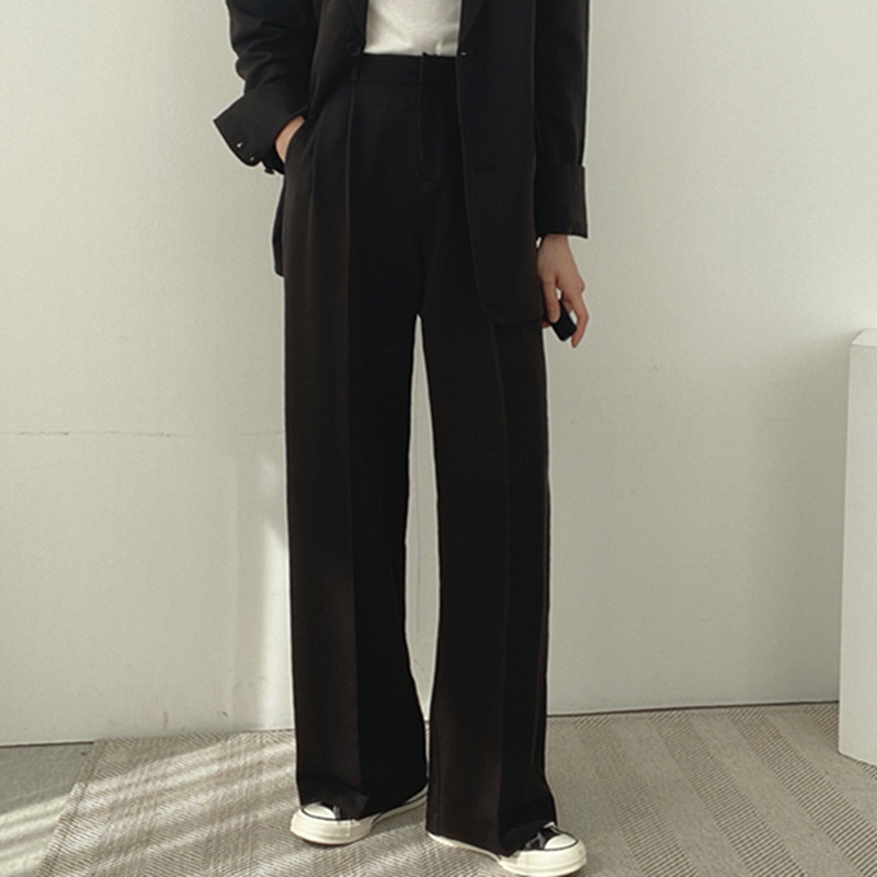 Women's Suit Pants for Spring and Autumn 2026, New Korean Style, Trendy Street Fashion Design, Niche Casual Black Blazer Set