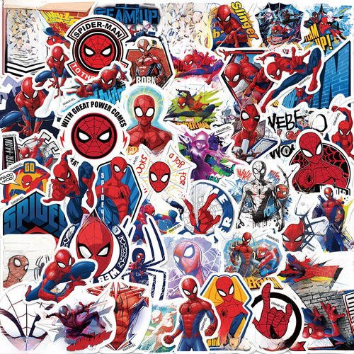 50 authentic Marvel Spider-Man doodle stickers to decorate guitar luggage DIY waterproof decal hot-selling cross-border