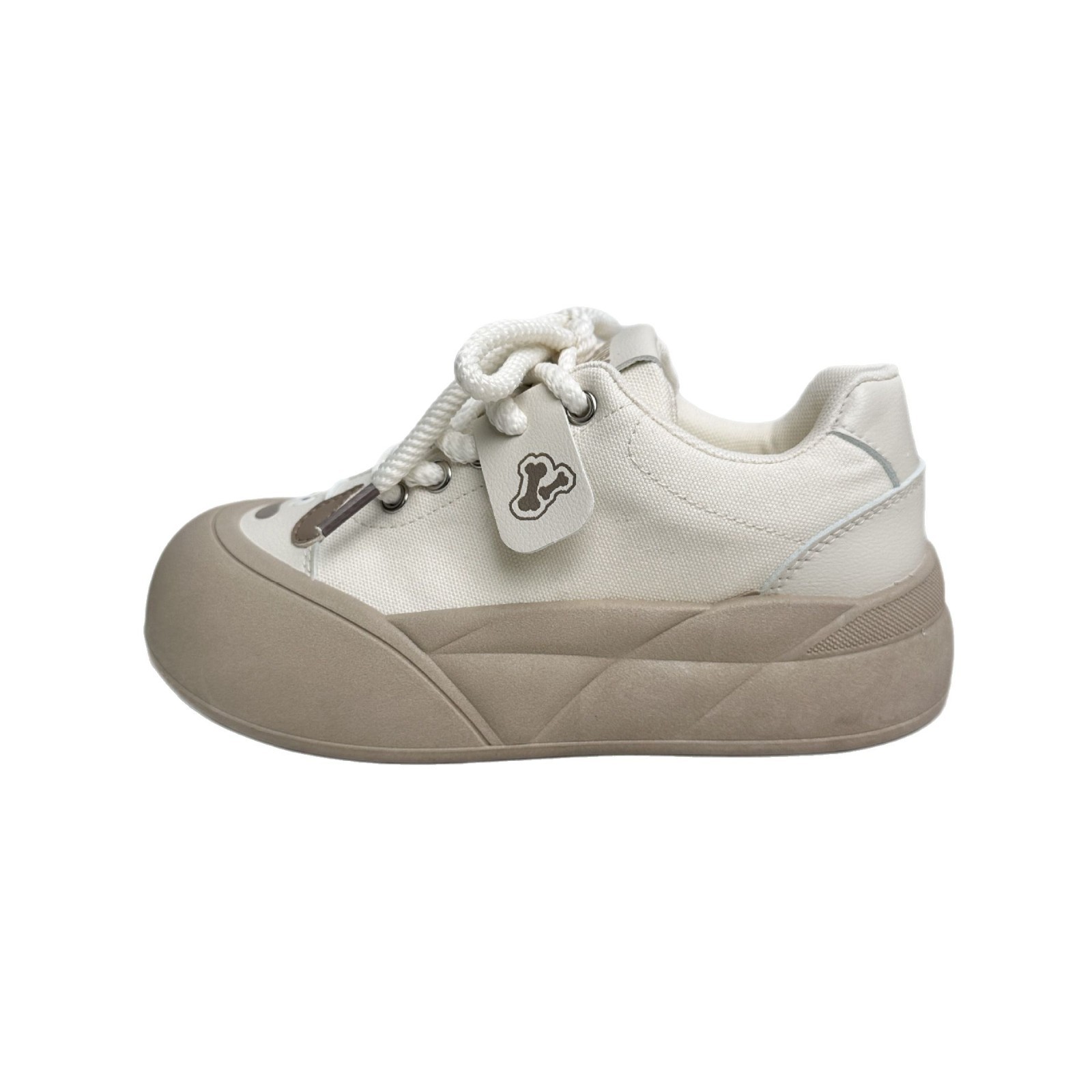 Yuanbo 2025 primavera zapatos de cabeza grande con suela gruesa para estudiantes de skate de altura universal zapatos de pan casuales coreanos