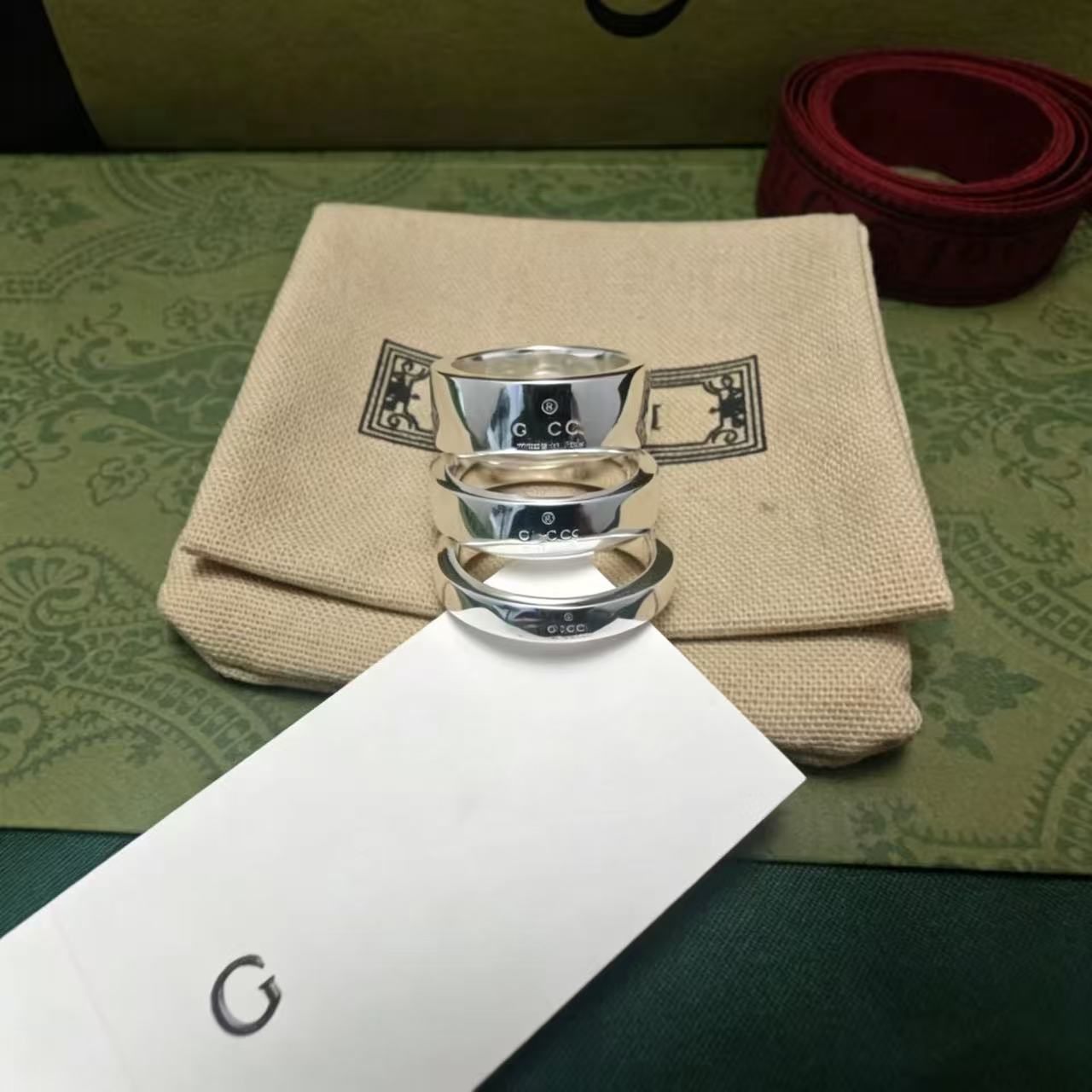 经典双G戒指男女同款百搭镀银指环小众个性创意潮流饰品 厂家直销