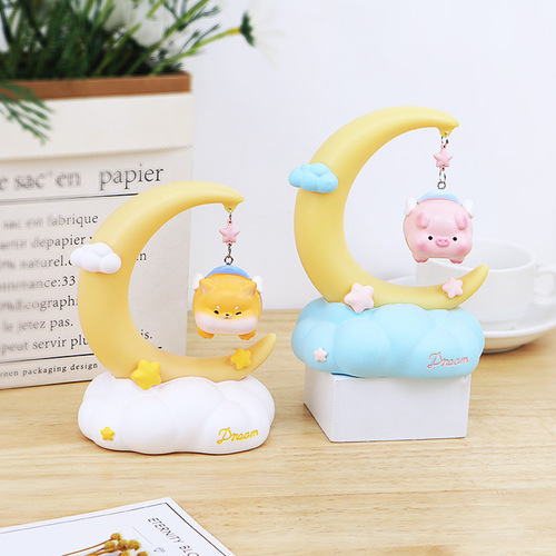 Moon Fairy Night Light Children's Bedroom Bedside Sleeping Lamp Cute Atmosphere Room Table Lamp Internet Celebrity Birthday Gift