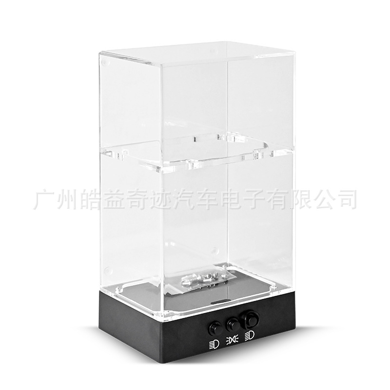 Caja de prueba de lente de luz dual LED de 3 pulgadas para automóviles, caja de visualización de un botón para controlar láser de luz cercana y alta