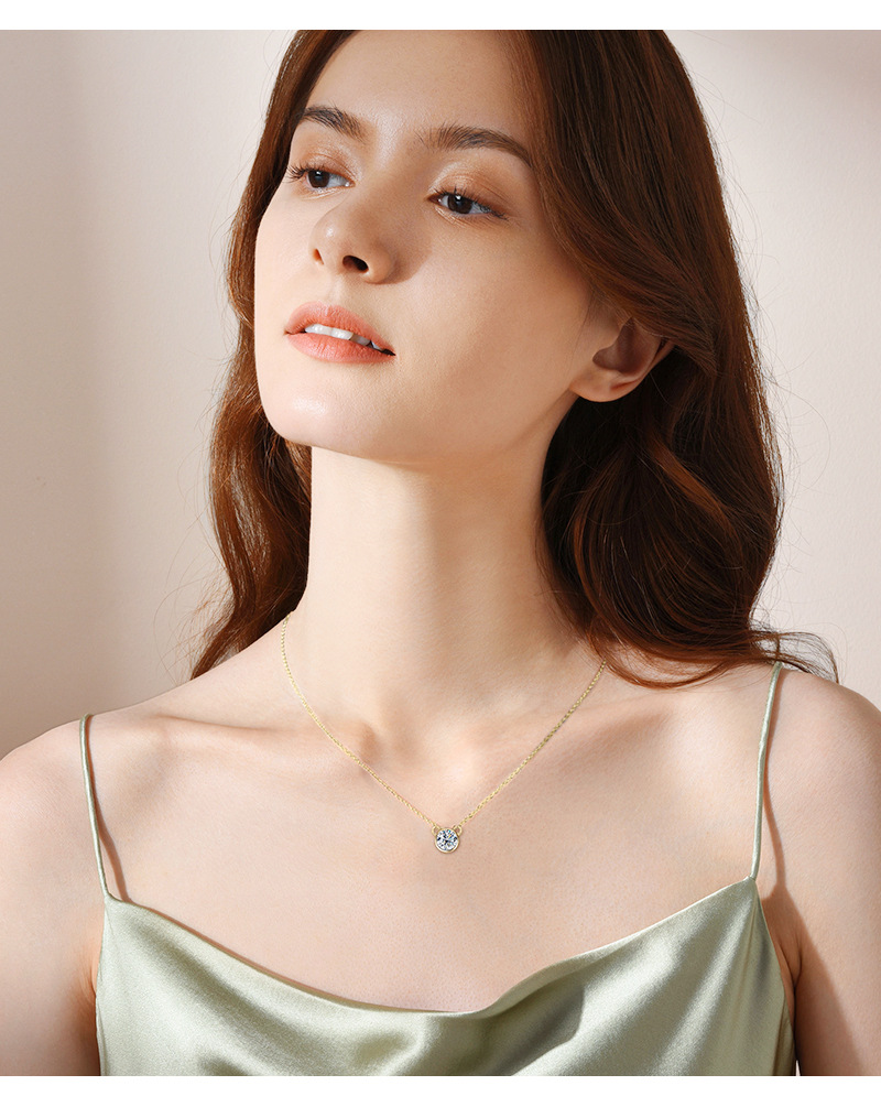 Trendy S925 Silver Necklace Chain with Moissanite Pendant for Women - Fashion Design Ins Style Silver Jewelry pendant necklace for women pendant necklace pendant necklace pendant design