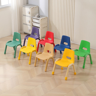 Kindergarten Backrest Iron Chair Baby Non-slip Chair Household Plastic Small Stool Children's Thickened Learning Chair