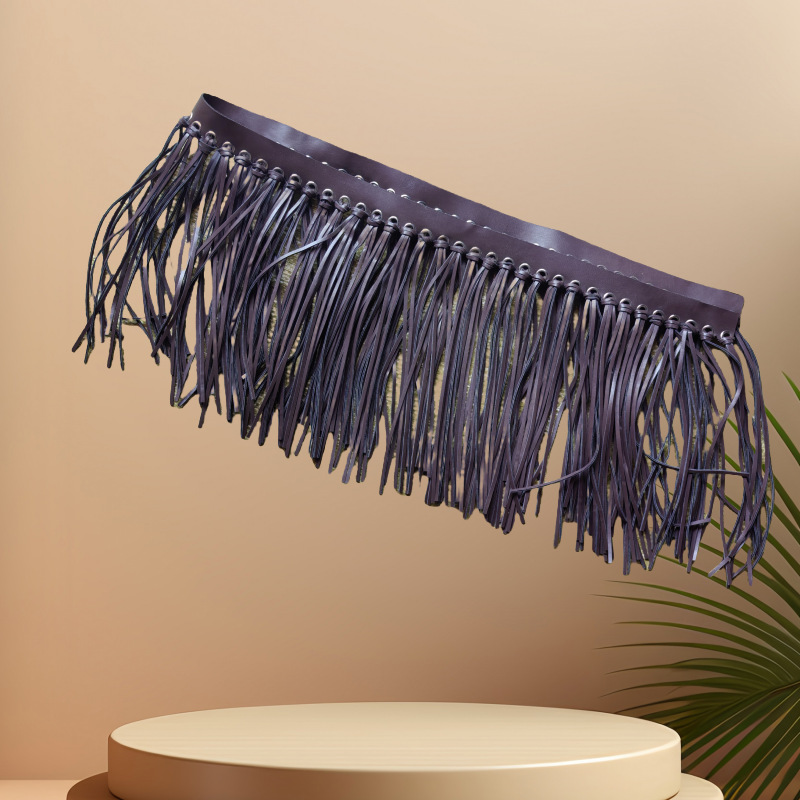 両面複合 PU 模造革生地銅アクセサリー衣類アクセサリーレース手作り革ひげタッセル耳ひげ