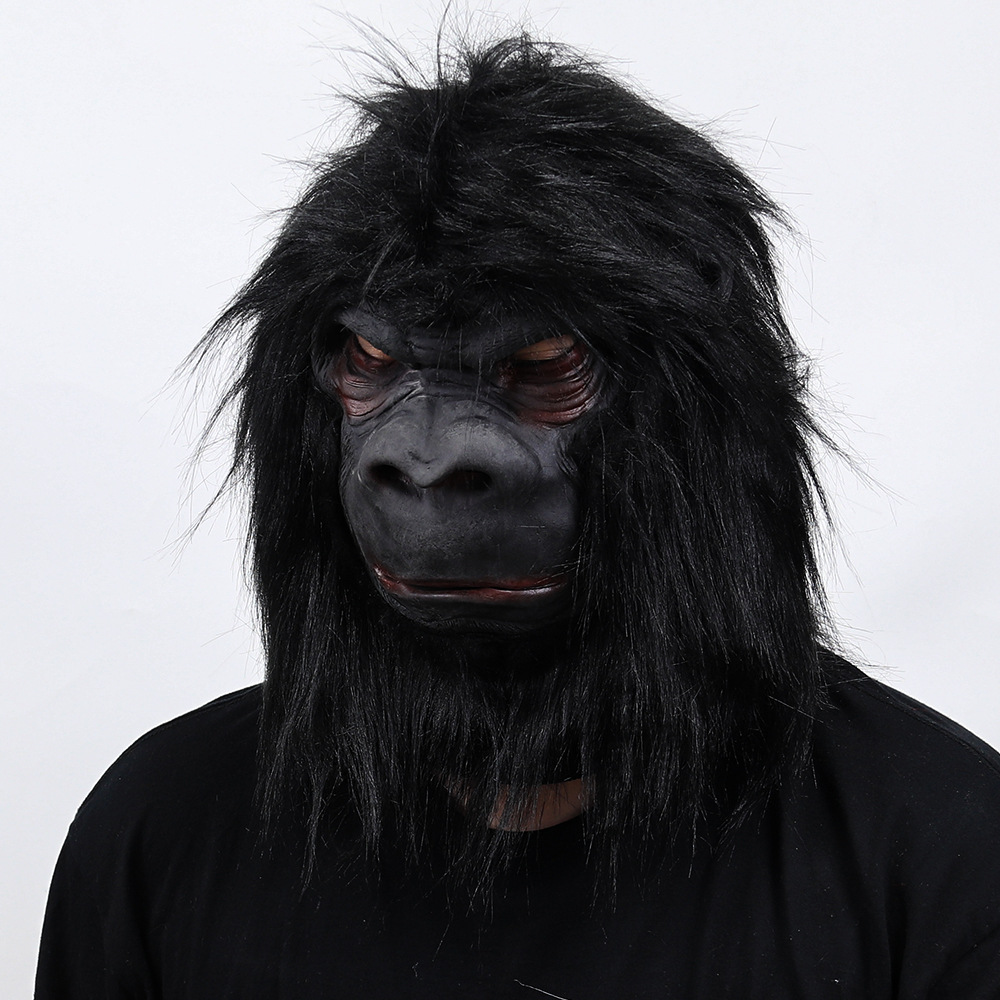 ゴリラ金剛マスク動物頭セットハロウィーンラテックスマスク対外貿易ホラーショー道具メーカー直販