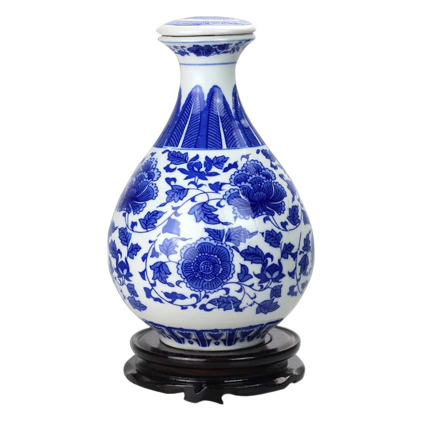 Jingdezhen Sealed Ceramic Wine Bottle 0.5kg Piece Gourd-Shaped Wine Pot Wine Set Packaging Bottle National Trend Style White Porcelain Liquor