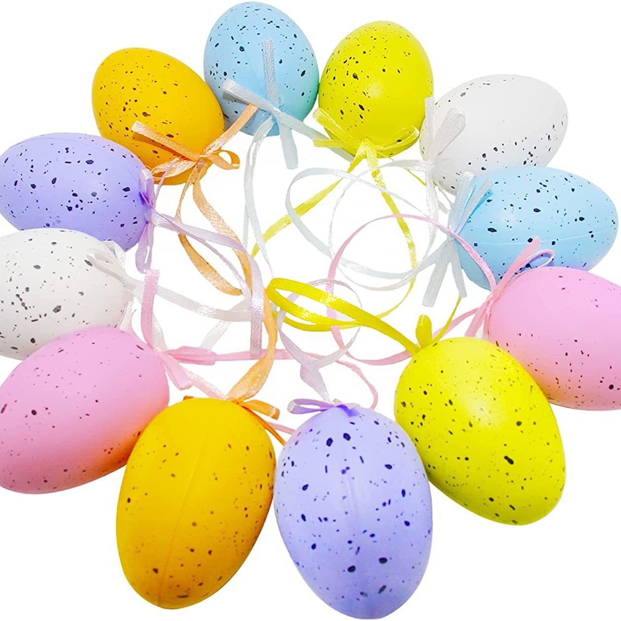Huevo de Pascua dot huevo de plástico huevo vacaciones decoraciones simulación cáscara de huevo blanco molde colgante
