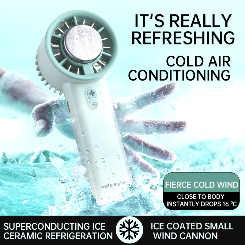 Fan ice cooling fan long life mini handheld fan charging usb small electric fan cross-border wholesale