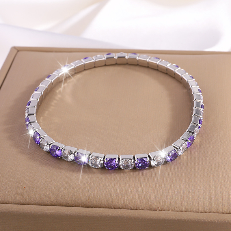 Brazalete de acero de titanio elástico diamante ligero de diamante pulsera de lujo para nichos de moda transfronterizos pulsera joyería