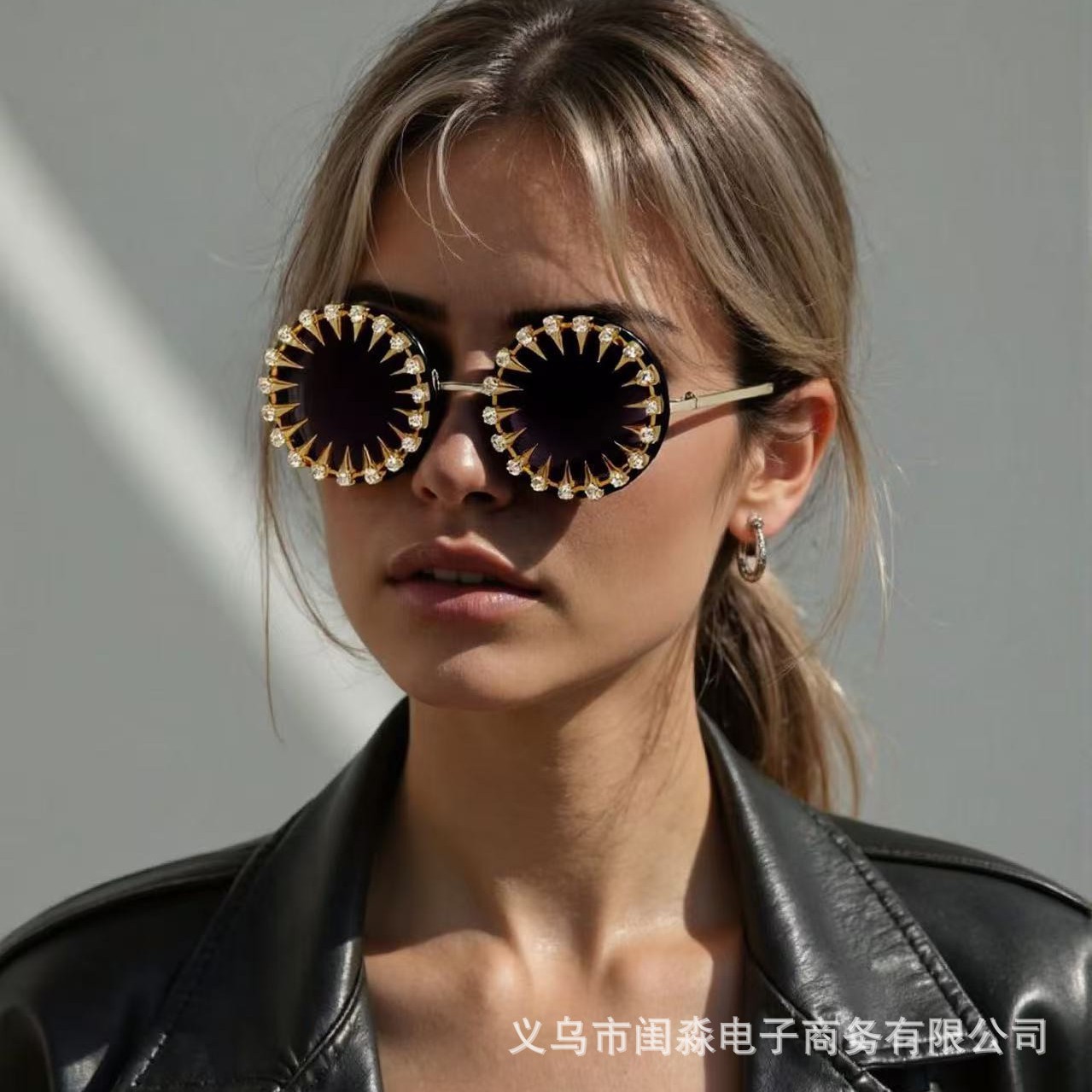 韩版眼镜框太阳镜男女潮复古圆原宿风铆钉新款ins爆款韩国ulzzang