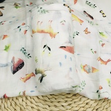 一件代发 竹纤维纱布浴巾2层婴儿包巾新生儿襁褓巾宝宝抱毯盖毯