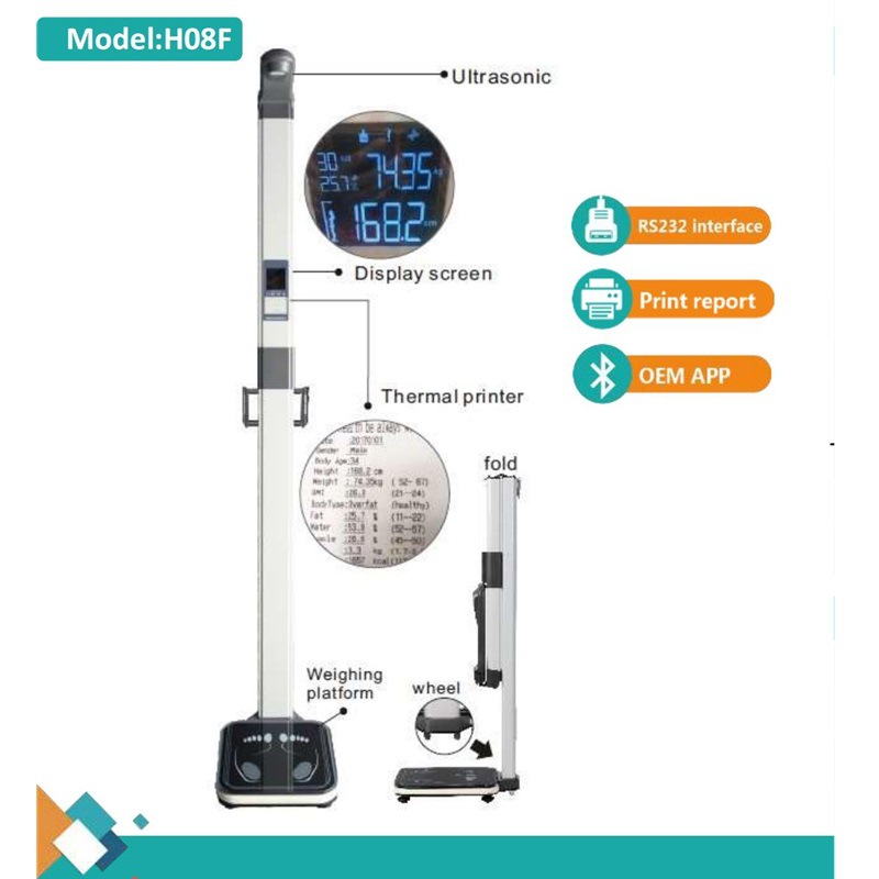 Wholesale Height and Weight Scale Digital Scale H08F Voice Scale Human Body Scale Home Scale Body Fat Scale Physical Examination Scale Digital Scale