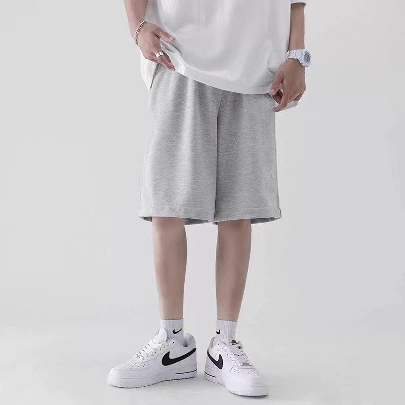 Sports Shorts Men's Summer Thin Quick-drying Five-point Plus Size Mid-length Trendy Solid Color All-match Casual Straight Beach Pants
