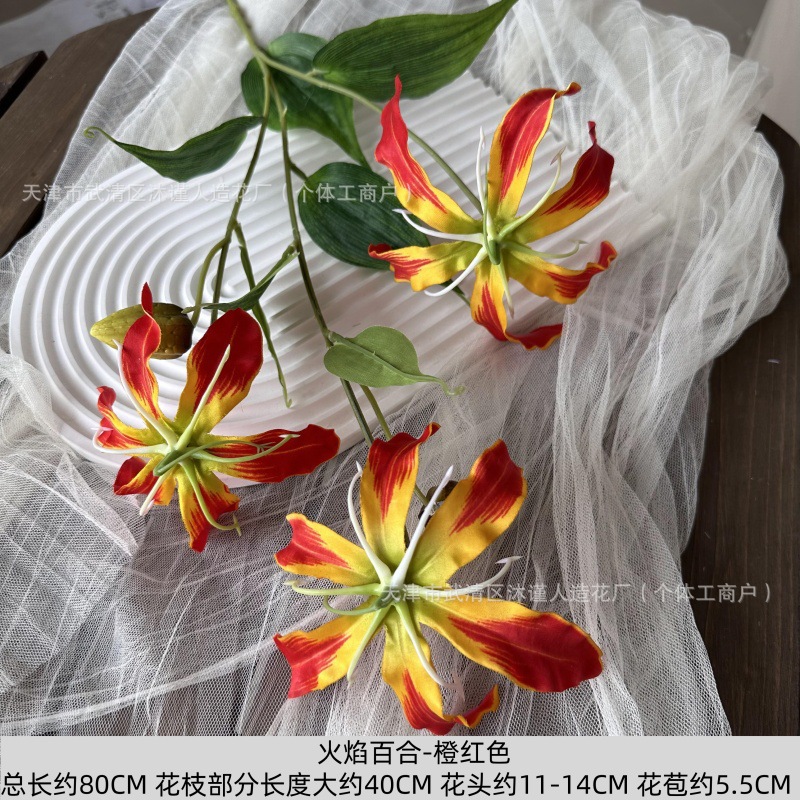 불꽃 백합 오렌지 레드