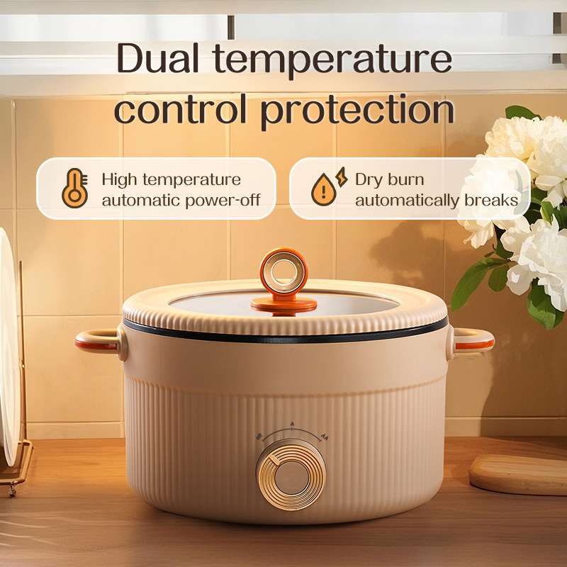 Transfronterizo 110v estándar americano de gran capacidad olla caliente eléctrica multifuncional olla de cocción eléctrica dormitorio olla de cocción eléctrica doméstica antiadherente olla de cocción eléctrica image 4