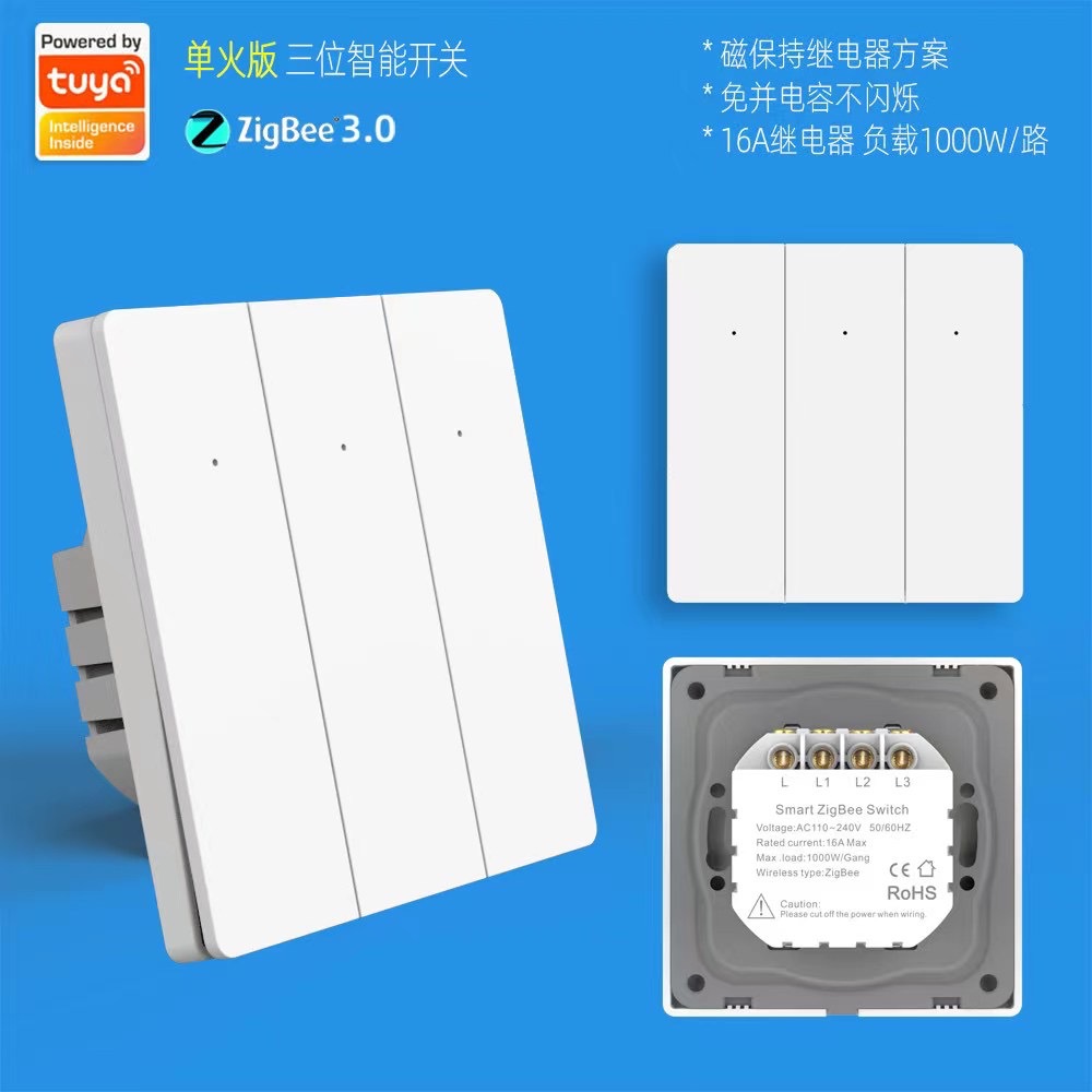 Graffiti Single Fire Intelligent Switch zigbee Magnetic Latching Relay Scheme 16A Free and Capacitor Wireless Switch Factory