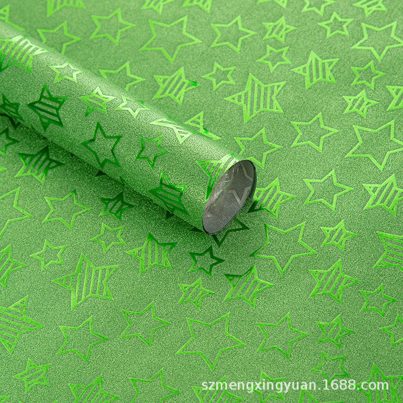 Estrella de cinco puntas verde; papel de arena de color 50*70cm