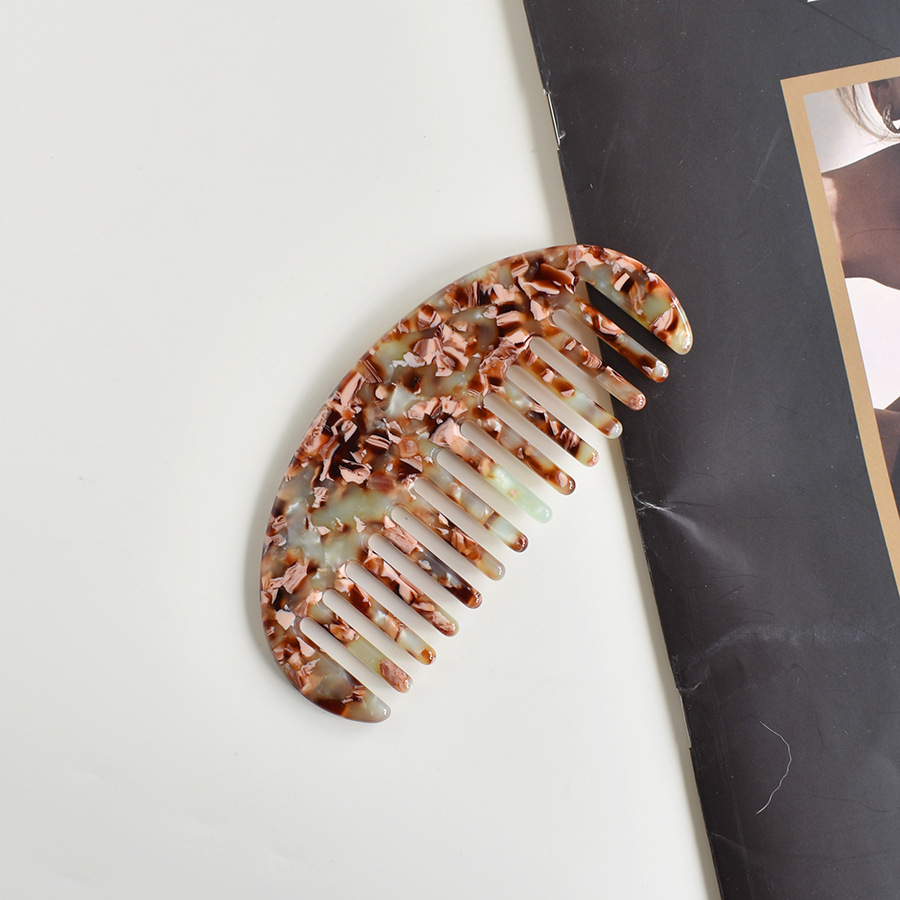 Peine del pelo popular de Europa y América Amazon transfronteriza Venta caliente Placa de acetato peine anti-estática marbling peine del pelo floral