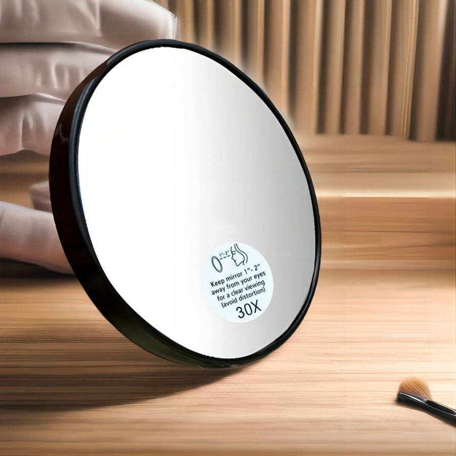 20X 30X 40X High Magnification In-Stock 8.8cm 3.5inch Magnification Round Small Makeup Mirror Plastic Bathroom Mirror