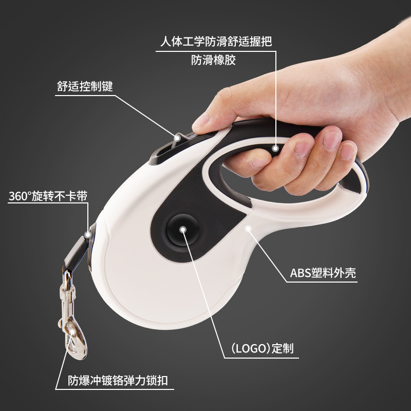 Amazon transfronteriza perro mascota cuerda de tracción retráctil automática perro caminando a prueba de explosión perforación cuerda de nylon gran actualización