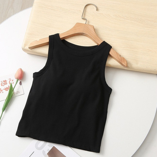 Wholesale trendy women's sleeveless crop top with sexy back design, short style, suitable for layering inside or outside, slim-fit and navel-baring.