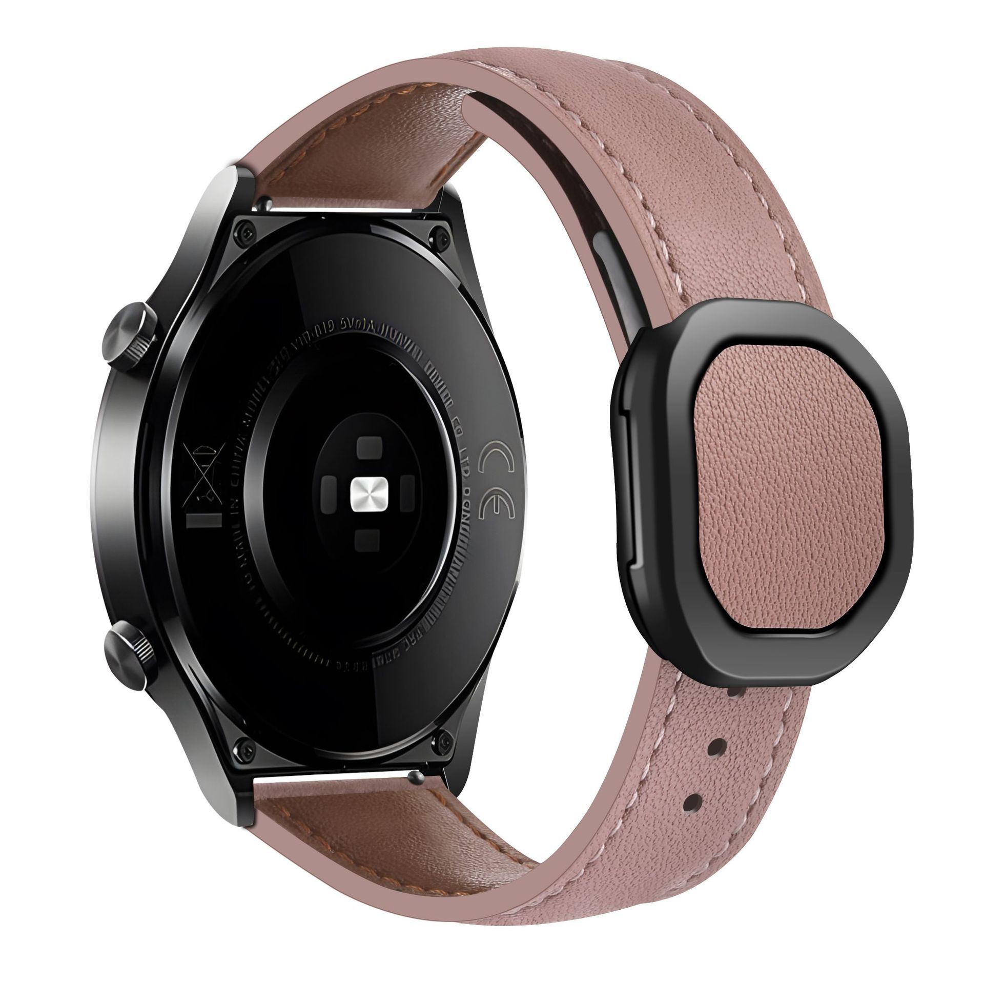 Sobib Samsungi ja Huawei moodsa stiiliga kellarihmadele, 20 mm ja 22 mm, Nautiluse magnetilise kokkupandava pandlaga nahast kellarihmadele._voghion.com