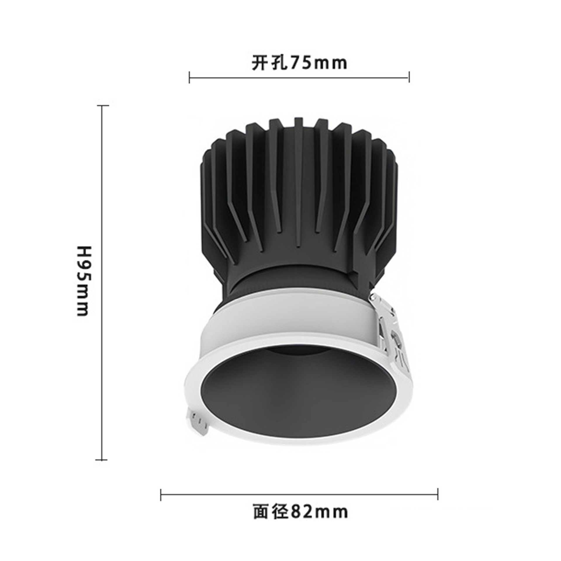 alta visualización y profundidad escondido anti-deslumbrante foco cob hogar sala de estar incrustado led downlight todo el espectro lavado pared sin lámpara principal image 7