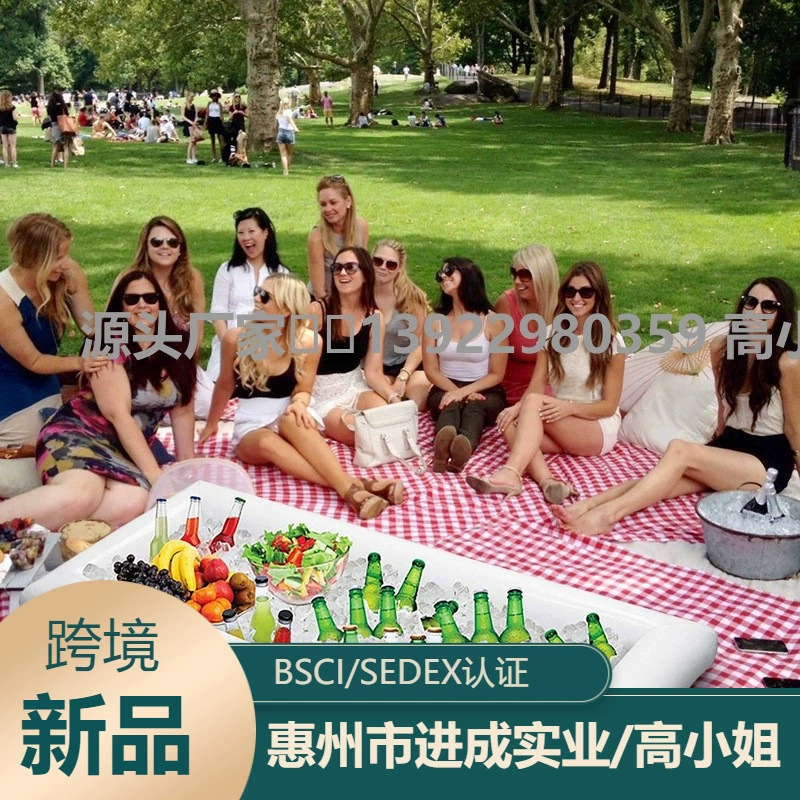 Чашка отверстие плавающей строки ПВХ надувной лед бар водные развлечения салат пластина надувной держатель чашки ведро льда открытый каботажное судно пиво Чжо