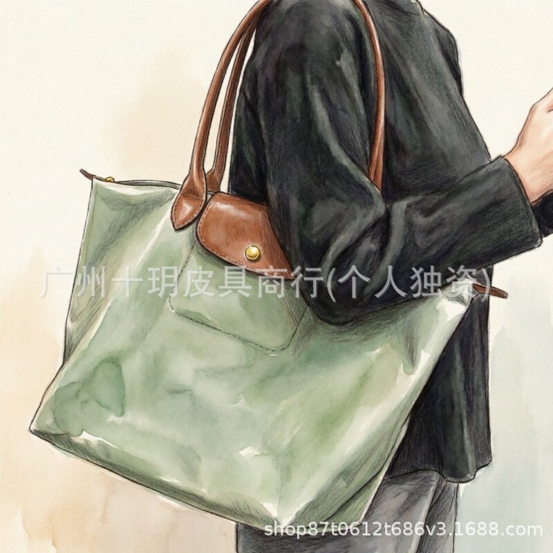 New Color Xiangjia Large Tote Bag, Shoulder Commuter Shopping Bag, Computer Bag, Large Capacity Mommy Bag, Lightweight and Waterproof