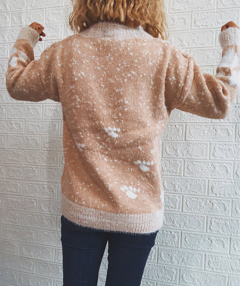 deer snowflake round neck pullover sweater nihaostyles wholesale Christmas costumes NSSX88951